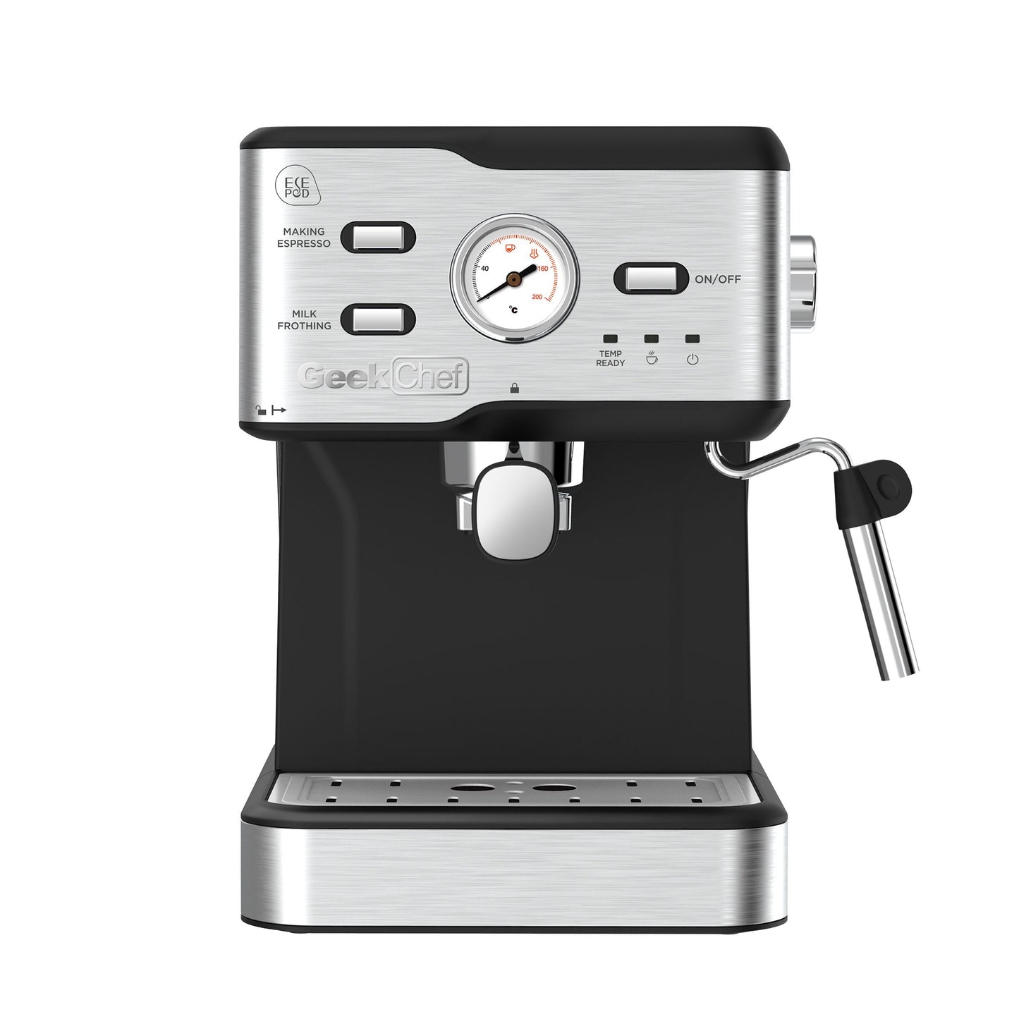 Espresso Machine 20 Bar Pump Pressure Cappuccino Latte Maker Coffee Machine With ESE POD Filter & Milk Frother Steam Wand & thermometer, 1.5L Water Tank